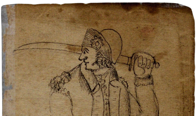 Sketch of a soldier from the eighteenth century
