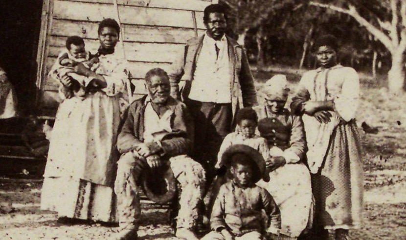 Photograph taken during Reconstruction Era showing five generations of African-Americans 