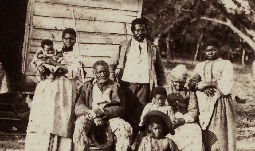 Photograph taken during Reconstruction Era showing five generations of African-Americans
