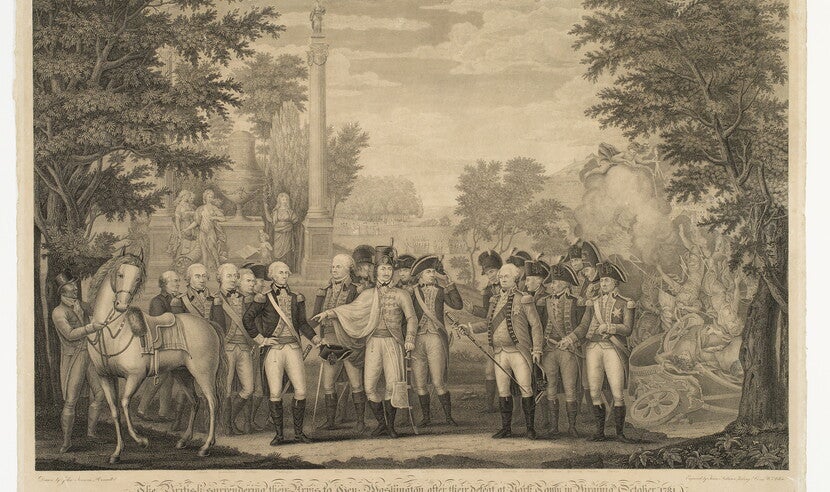 Tanner, Vallance, Kearny & Co. and William Allen The British surrendering their Arms to Gen: Washington...at York Town