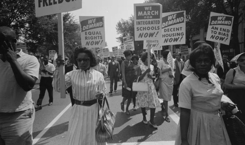 Demonstrators at Equal Rights March on Washington, August 1963