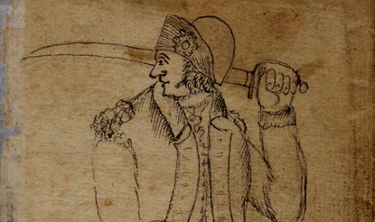 Sketch of a soldier from the eighteenth century