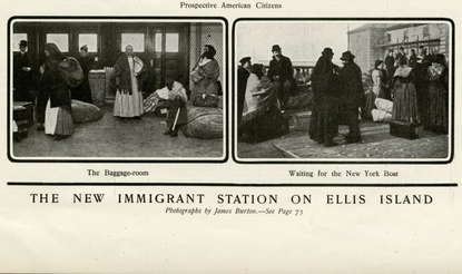 Photographs in Harpers Weekly showing scenes from Ellis island