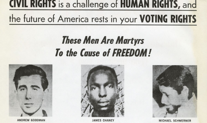 Voting Rights Poster showing faces of three martyrs to the cause of freedom