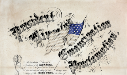 A multicolored, multi-panel print with various people and vignettes on the theme of celebrating the Fifteenth Amendment's ratification.