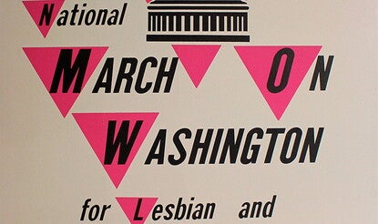 "National March on Washington for Lesbian and Gay Rights" poster, October 11, 1987. (The Gilder Lehrman Institute, GLC09866.02)