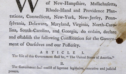 First page from the first draft of the US Constitution (August 6, 1787)
