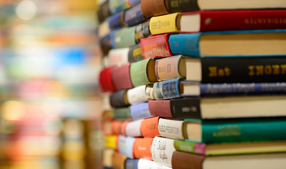 Stack of books with colorful covers