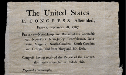 Broadside sending the Constitution to the states for ratification