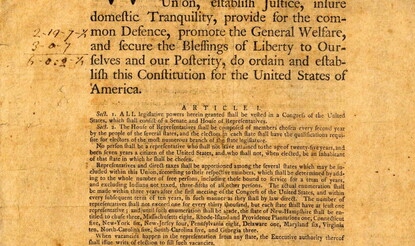 Scan of the US Constitution, printed in September 1787.