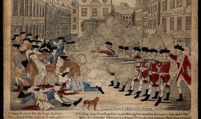 Paul Revere's Boston Massacre print in color