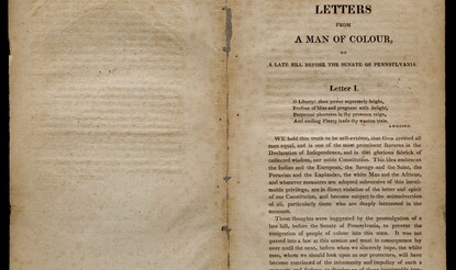 James Forten's "Letters from a Man of Color"