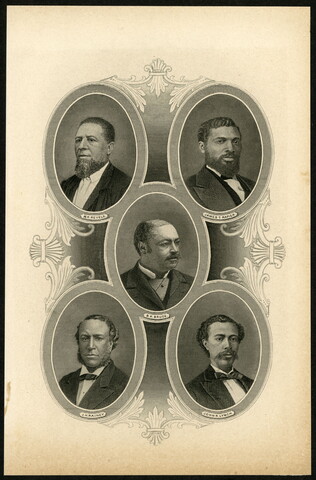 Engraved Portrait of African American Members of Congress during Reconstruction