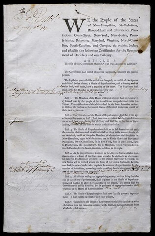 Constitution [printing of first draft] [Committee of Detail]