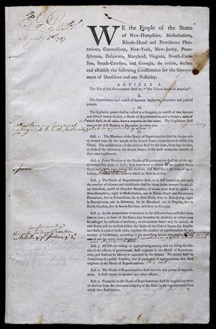 Constitution [printing of first draft] [Committee of Detail]