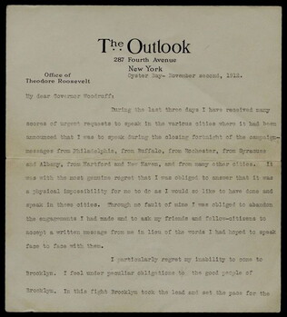 Theodore Roosevelt to Timothy Woodruff