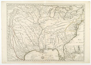Carte de la Louisiane et du cours du Mississippi [map of North America]