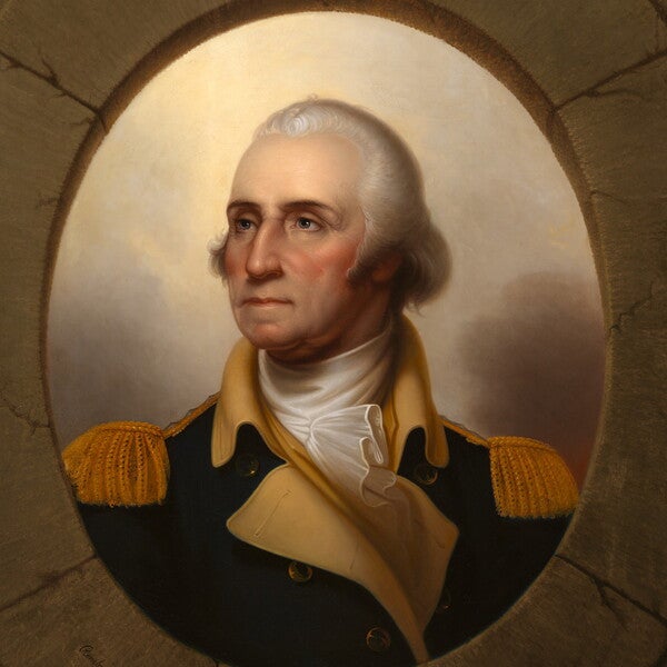 Portrait of George Washington by Rebrandt Peale, 1853. (National Portrait Gallery, Smithsonian Institute)