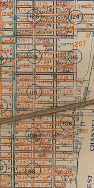 Section of 1950 Enumeration District map of Manhattan showing the boundaries following the different blocks.