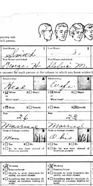 View of the entries for a husband and wife in the 1950 census.