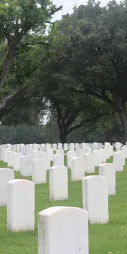 Row of graves at San Antonio National Cemetery