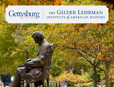 Lincoln statue at Gettysburg College in fall