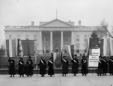 Photo of Women's Suffrage picket of the White House.