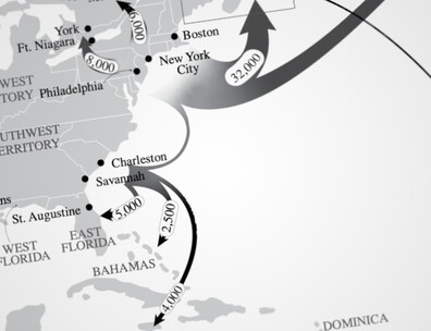 Map showing movement of loyalists