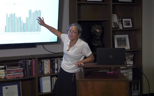 Madeline Hsu delivering a lecture as part of Chinese in the United States, one of twelve Teacher Seminars on offer this summer.