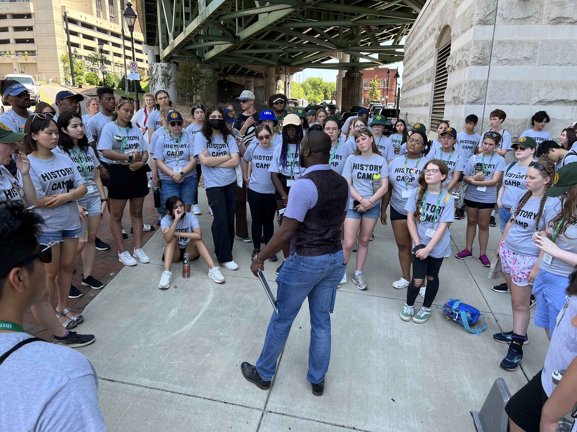 National History Academy residential students on a tour