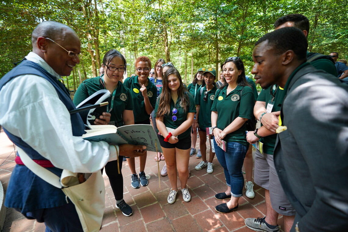 National History Academy residential students on a tour