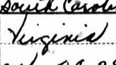 Word in 1950 Census in the "state or foreign country" field
