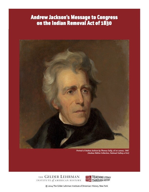 Portrait of Andrew Jackson by Thomas Sully. he his looking off to the viewers right