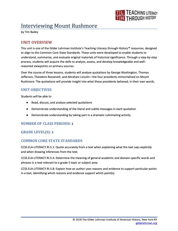 Mount Rushmore cover text