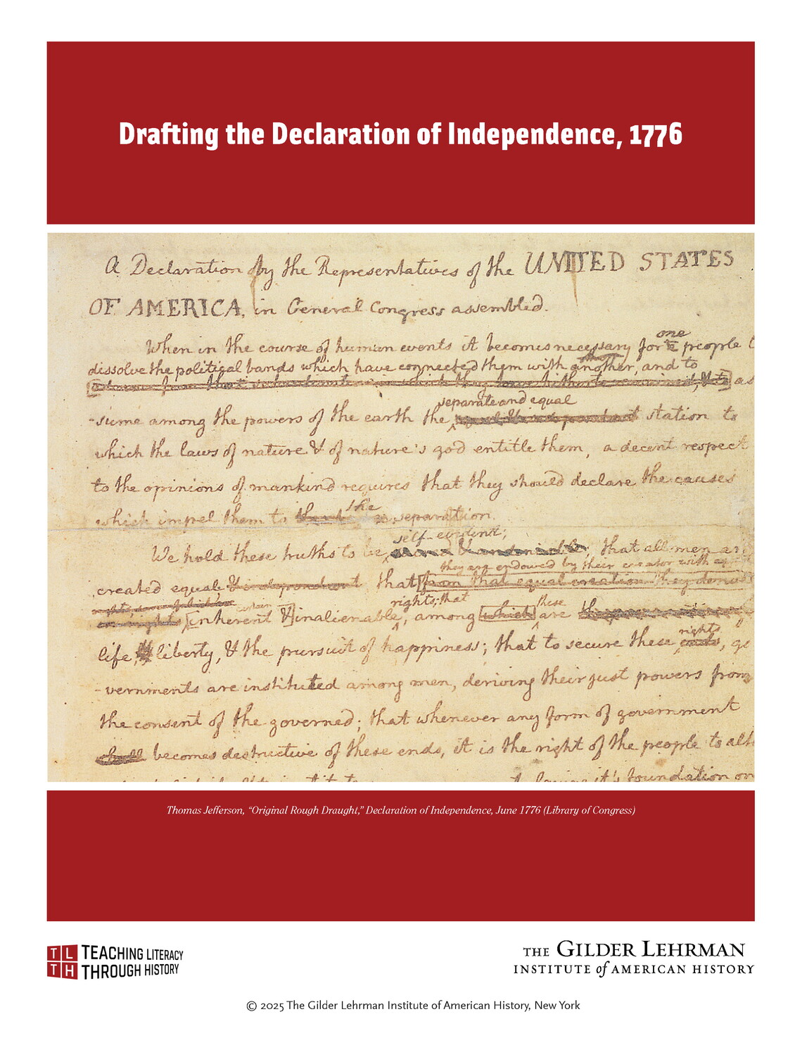 The cover of the lesson plan Drafting the Declaration of Independence, 1776.
