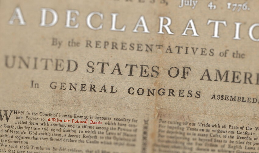 Declaration with certain phrases in color so they stand out