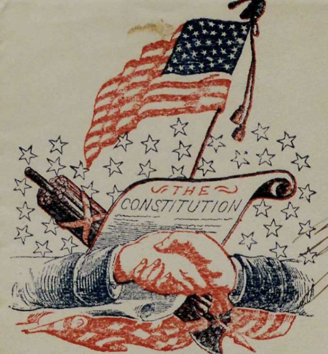 Print featuring the US Constitution, ca. 1861-1877 (Gilder Lehrman Institute of American History, GLC02744.261)