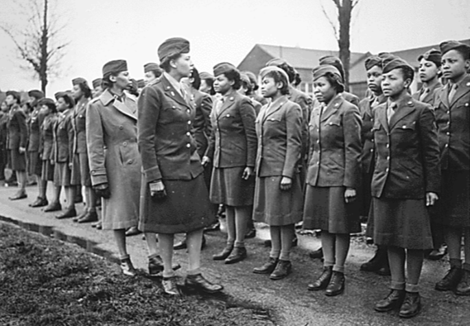 Women's Army Corps, 6888th Battalion, during World War II, 1945. (National Archives)